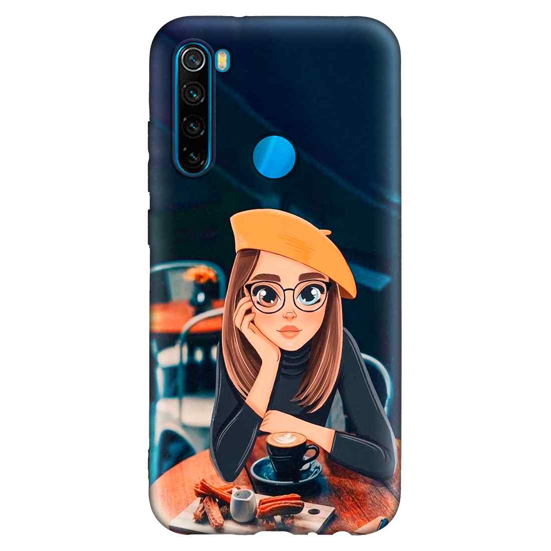 Cute Coffe Lover Girl Xiaomi Redmi Note Premium Embossed Mobile cover