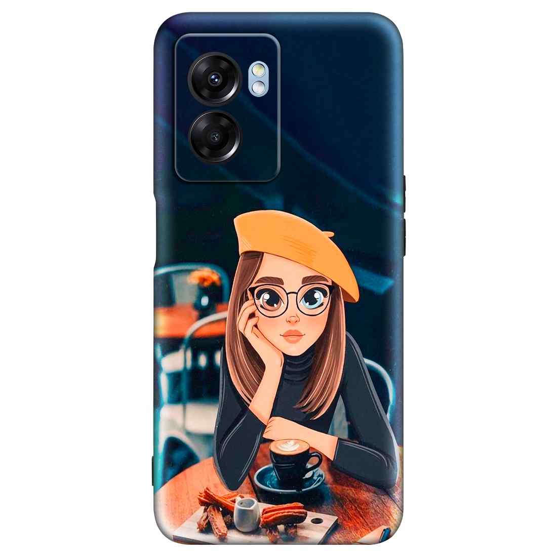 Mobile Cover For Oppo A57 Back Cover Stylish Cute Coffe Lover Girl