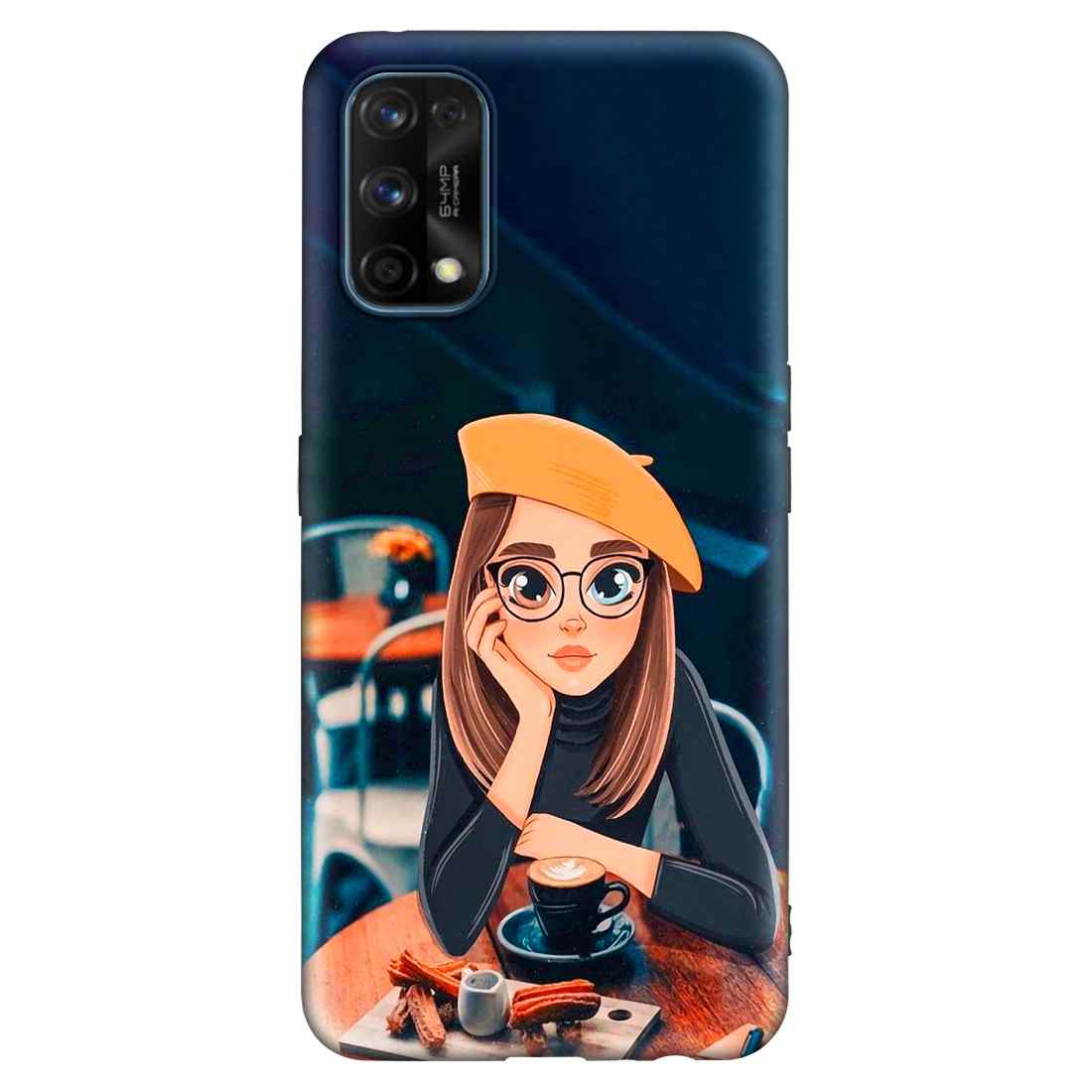 Cute Coffe Lover Girl Realme Pro Premium Embossed Mobile cover