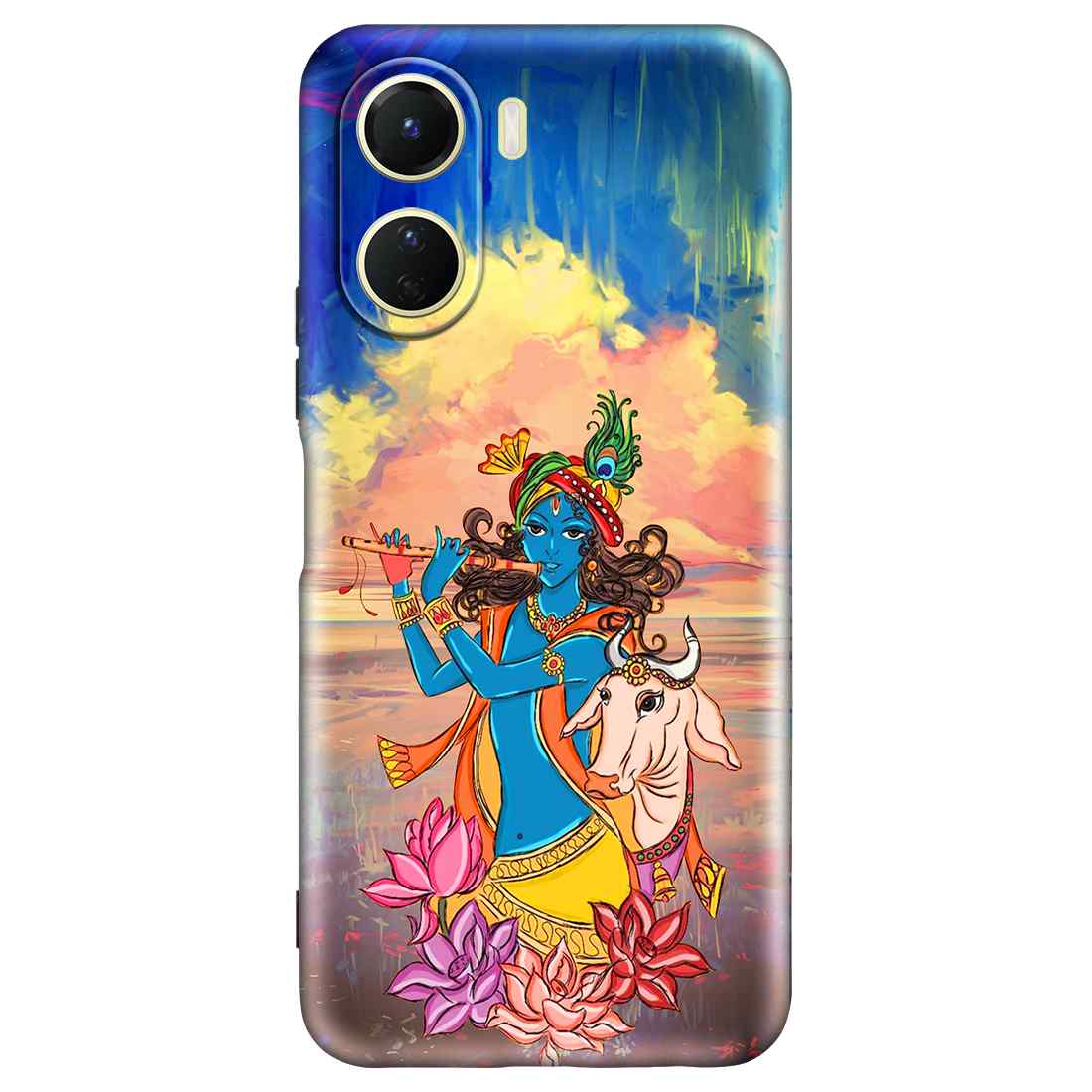 Vivo Radha Krishna Mobile Cover Radha Krishna On Swing Glass Case