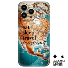 Load image into Gallery viewer, Eat Sleep Travel Premium Embossed Mobile cover
