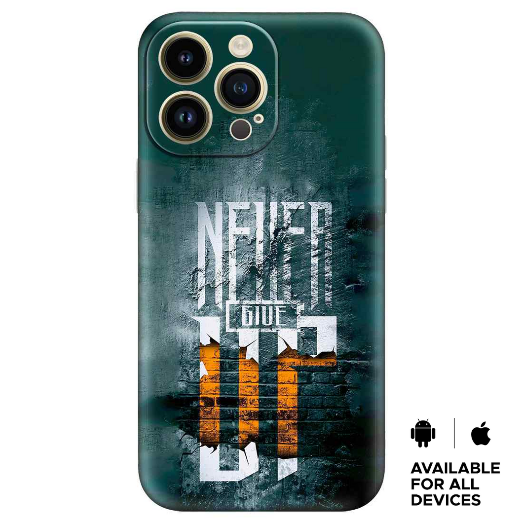 Never Give Up Premium Embossed Mobile cover