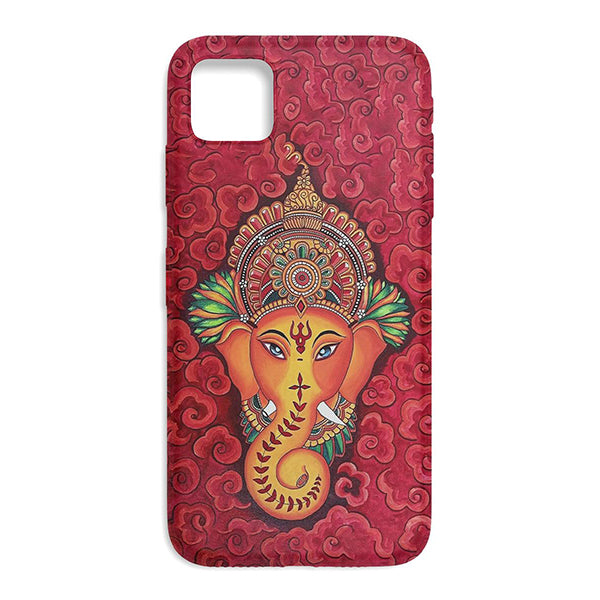 Pink Flower Ganesha Printed Soft Silicone Mobile Back Cover