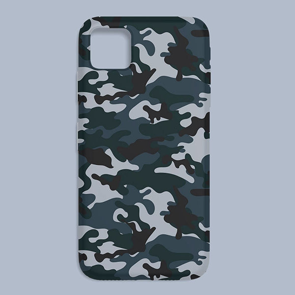 Dark Blue Military Art Printed Soft Silicone Mobile Back Cover