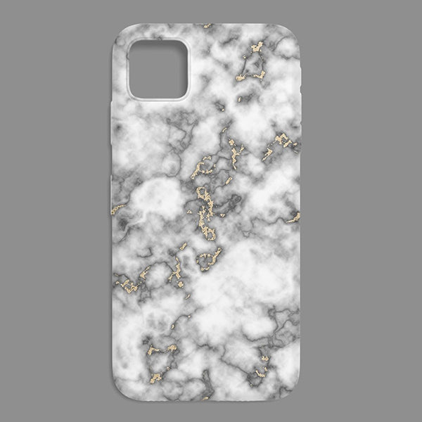 Gray And Gold Marble Printed Soft Silicone Mobile Back Cover